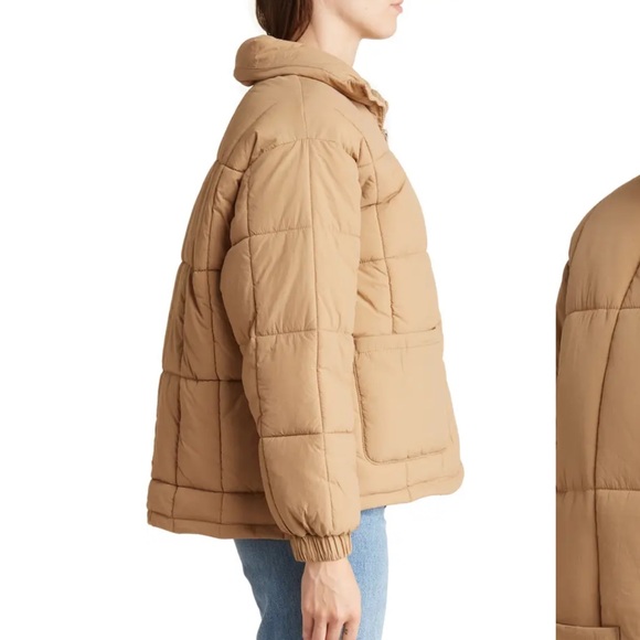 topshop tan quilted puffer jacket - Picture 3 of 8